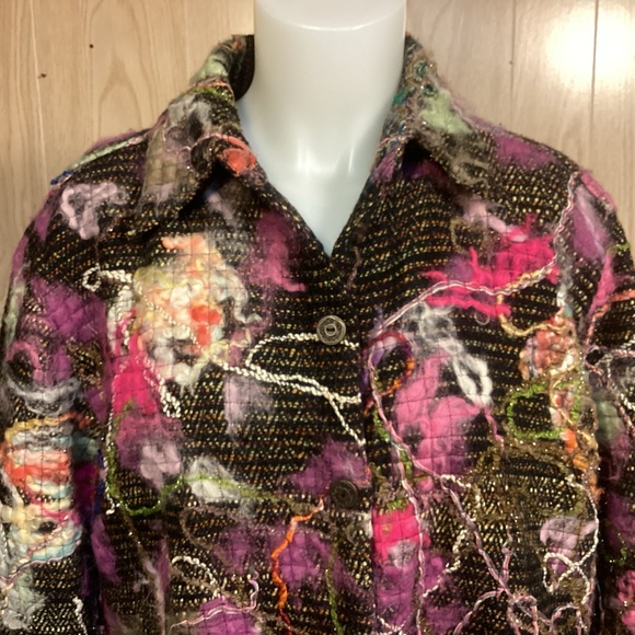 Chico’s Multi Floral Jacket size 2 - Picture 2 of 8